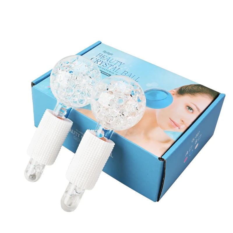 Ice Hockey - New Ice Ball - Crystal Ball - Ice Treatment Face Rotary Massage Stick - Glass Beauty Ball - Women'S Facial Massage