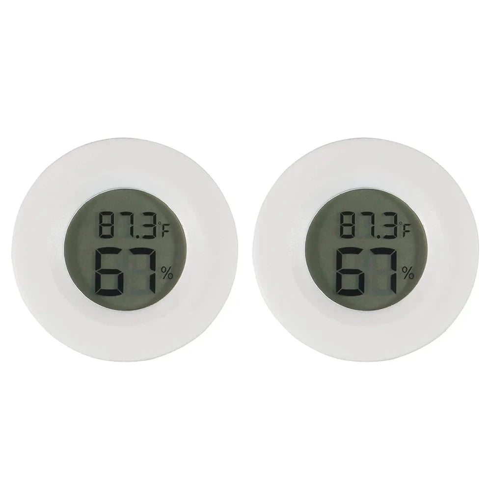 Mini hygrometer thermometer met digitaal LCD-scherm, toont temperatuur en luchtvochtigheid in °C en °F