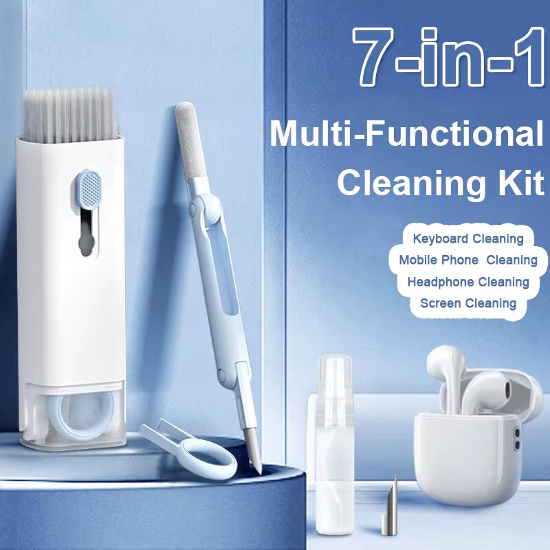 7-In-1 Multifunctional Cleaning Kit Laptop Keyboard Cleaning Brush Mobile Phone Screen Cleaning Bluetooth Headset Cleaning Pen
