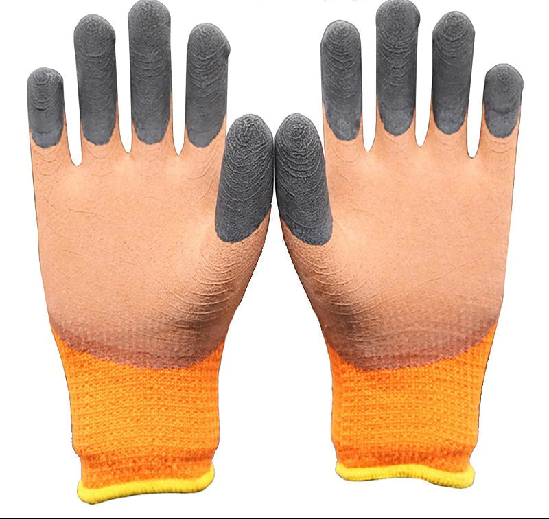 1 Pairs Winter Work Gloves for PU Palm Coating Safety Protective Glove Nitrile Professional Safety Suppliers Thickened and Warm