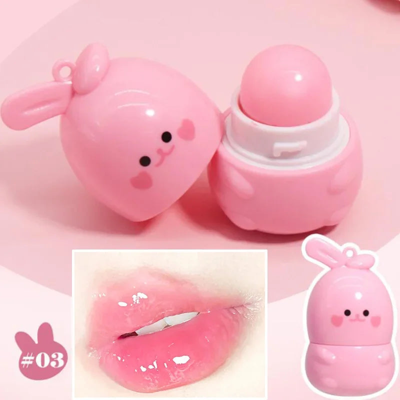 Cute Rabbit Changes Color  Ball for Dry Lips Lip Moisturizing Power Lip Care Nourishing Repair Lips Cute Bear Balm Ball