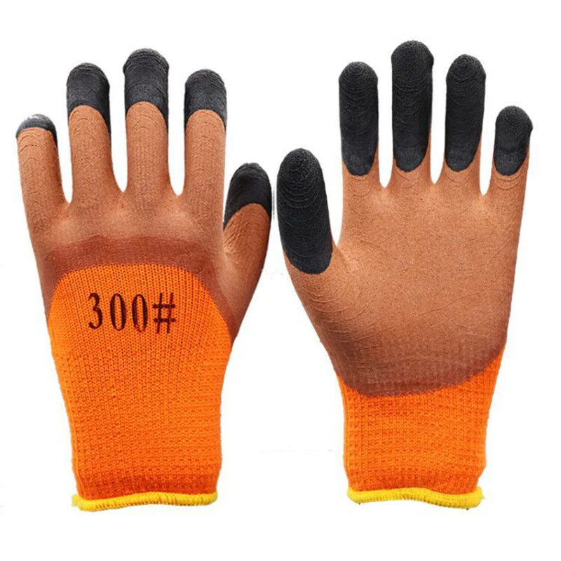 1 Pairs Winter Work Gloves for PU Palm Coating Safety Protective Glove Nitrile Professional Safety Suppliers Thickened and Warm