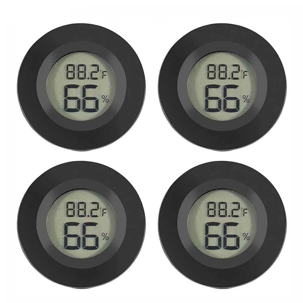 Mini hygrometer thermometer met digitaal LCD-scherm, toont temperatuur en luchtvochtigheid in °C en °F