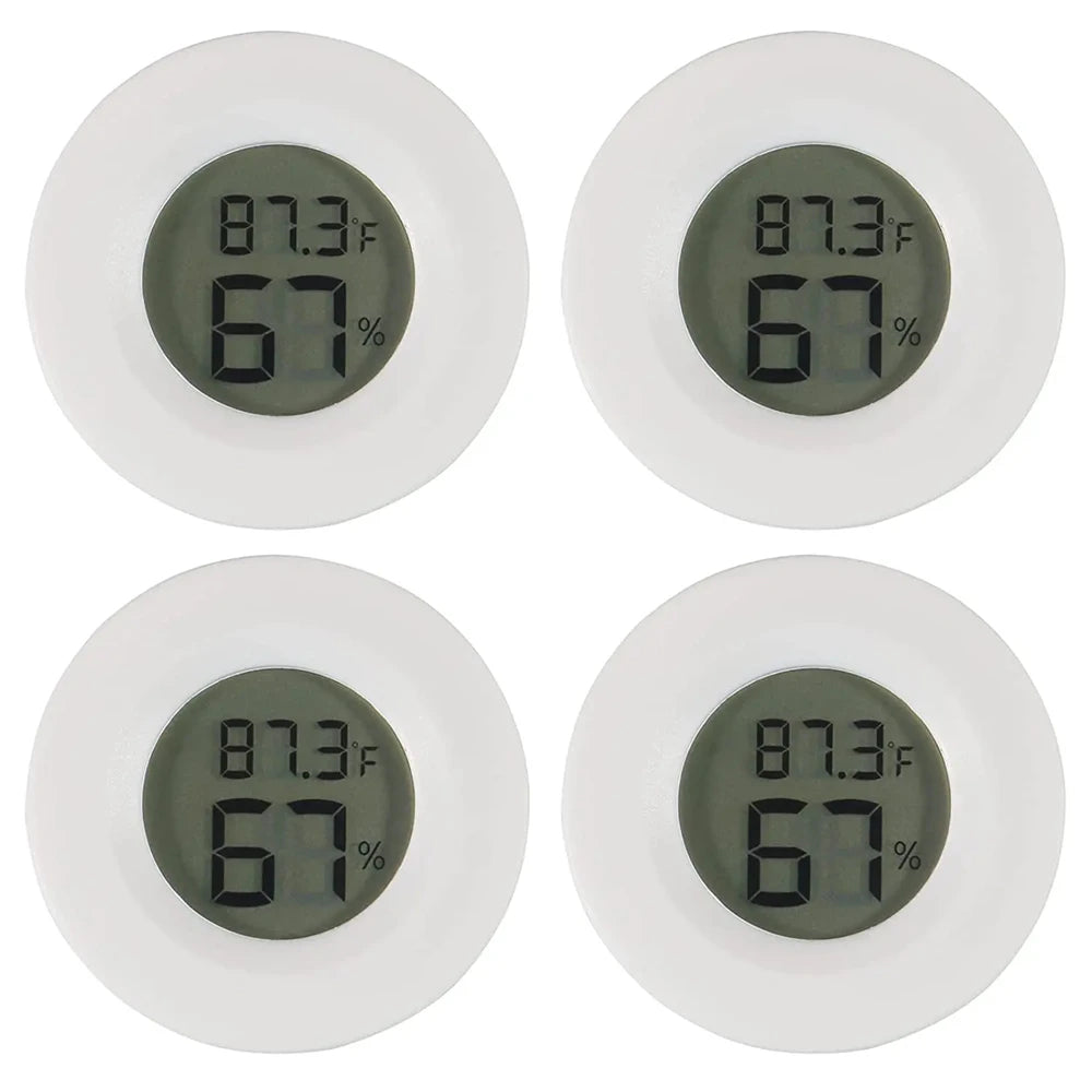 Mini hygrometer thermometer met digitaal LCD-scherm, toont temperatuur en luchtvochtigheid in °C en °F
