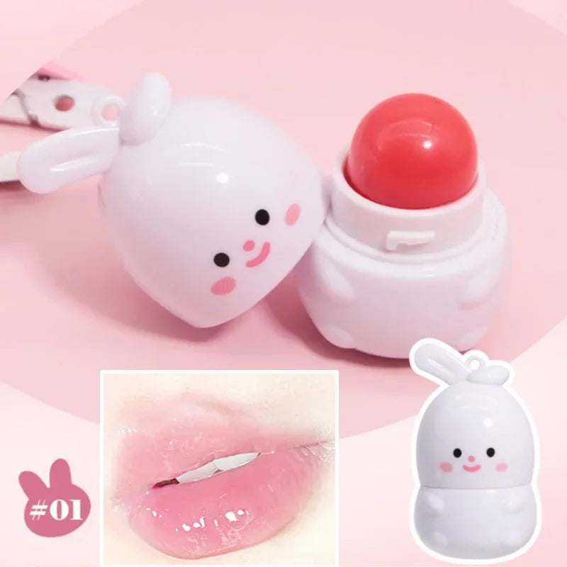 Cute Rabbit Changes Color  Ball for Dry Lips Lip Moisturizing Power Lip Care Nourishing Repair Lips Cute Bear Balm Ball