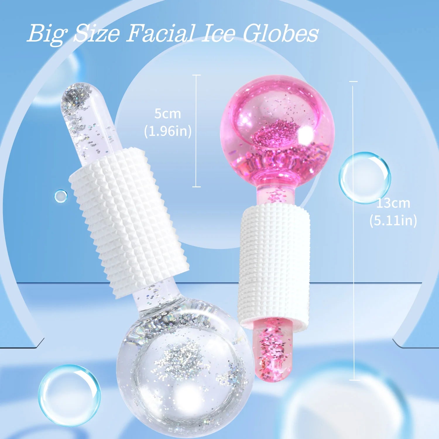 Ice Hockey - New Ice Ball - Crystal Ball - Ice Treatment Face Rotary Massage Stick - Glass Beauty Ball - Women'S Facial Massage