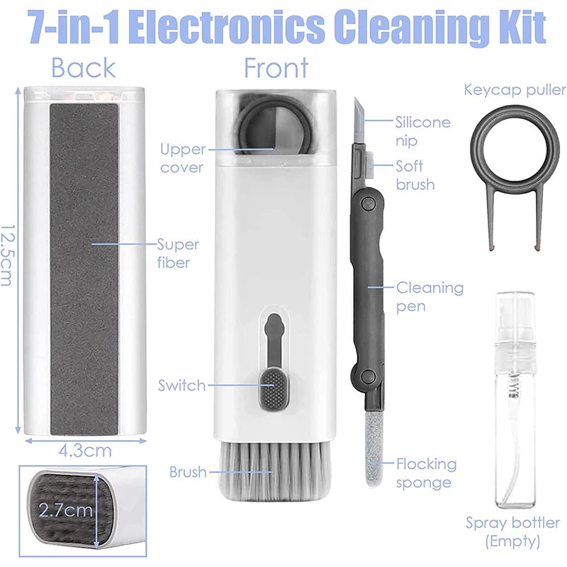 7-In-1 Multifunctional Cleaning Kit Laptop Keyboard Cleaning Brush Mobile Phone Screen Cleaning Bluetooth Headset Cleaning Pen