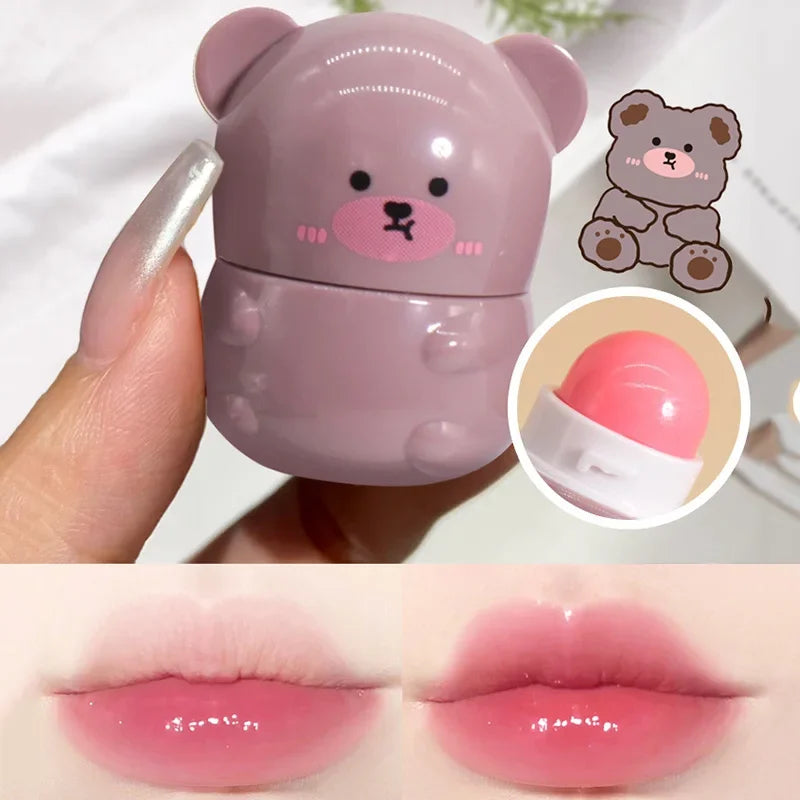 Cute Rabbit Changes Color  Ball for Dry Lips Lip Moisturizing Power Lip Care Nourishing Repair Lips Cute Bear Balm Ball