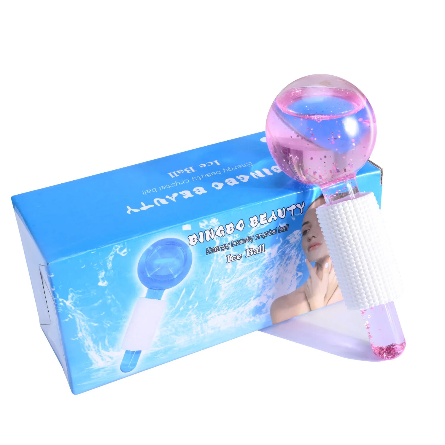 Ice Hockey - New Ice Ball - Crystal Ball - Ice Treatment Face Rotary Massage Stick - Glass Beauty Ball - Women'S Facial Massage