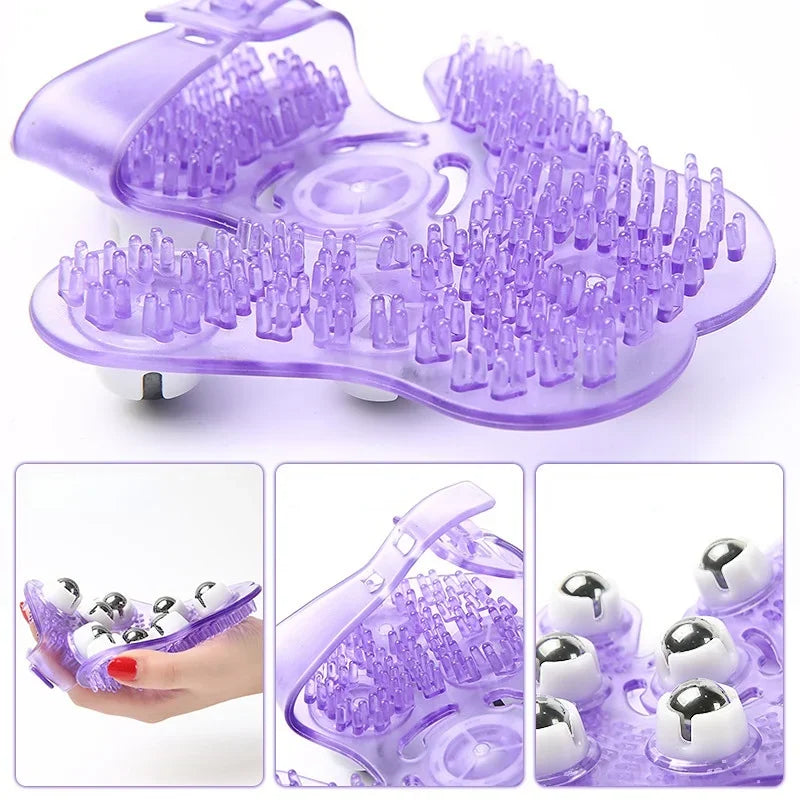 1Pc Roller Ball Body Massage Glove Anti-Cellulite Muscle Muscle Relax Relax Massager for Neck Back Shoulder Buttocks Face Lift