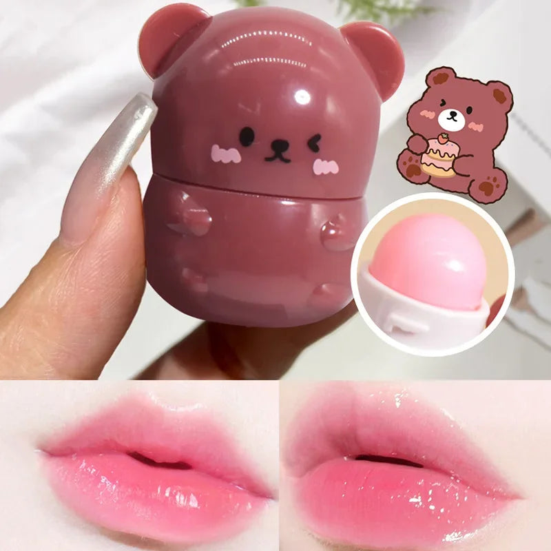 Cute Rabbit Changes Color  Ball for Dry Lips Lip Moisturizing Power Lip Care Nourishing Repair Lips Cute Bear Balm Ball